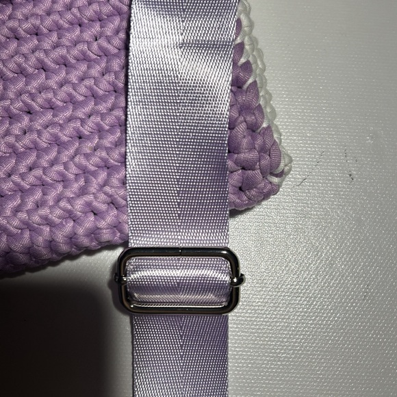 Crocheted purple purse hand made very beautiful - Picture 3 of 5